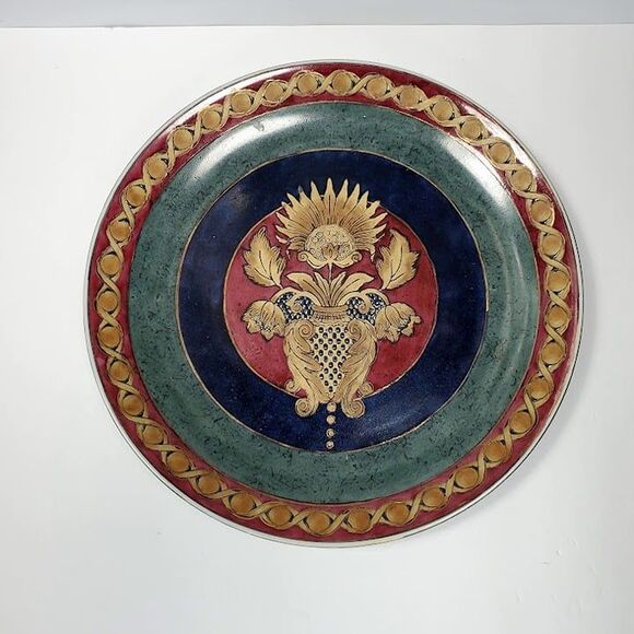 Oriental Accents Multicolor Decorative Plate - Picture 1 of 7